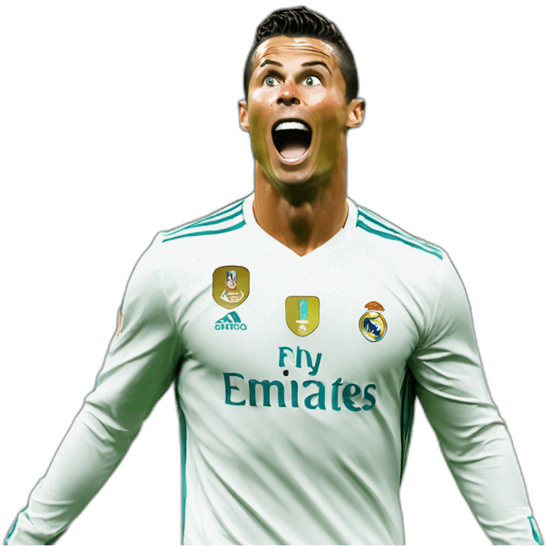 Cristiano Ronaldo qui fait sa sélébration emoji