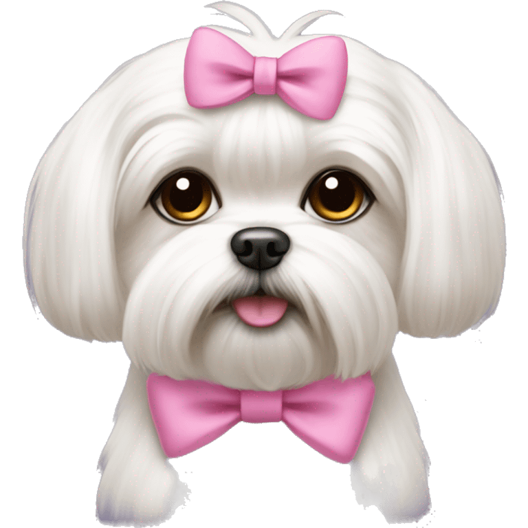 maltese shitzu with pink bow emoji