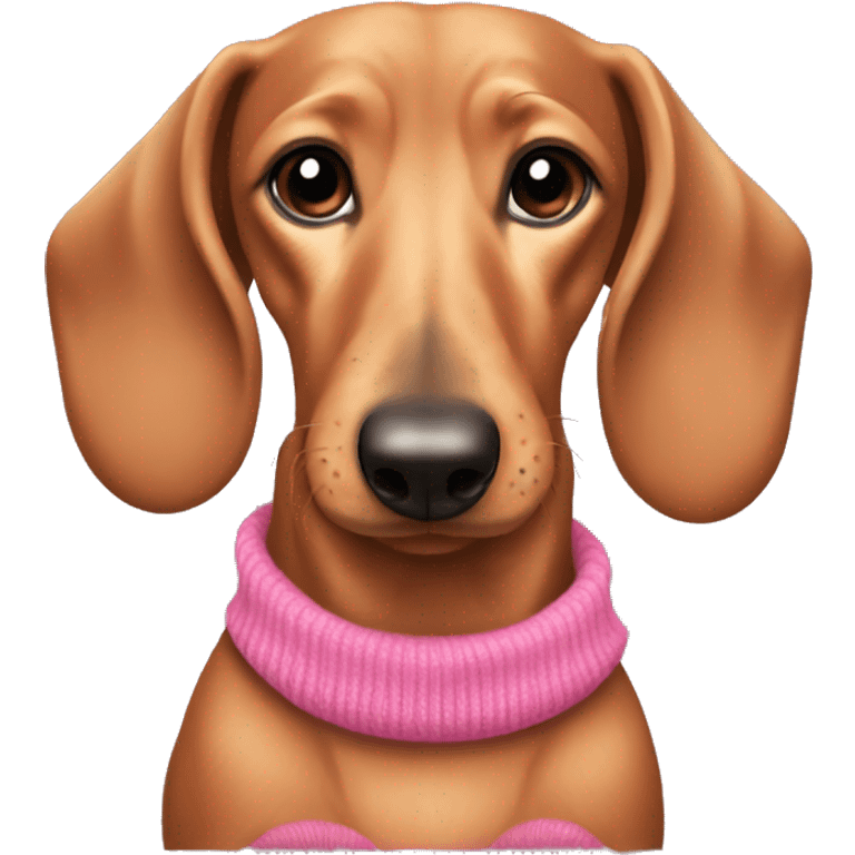 Dachshund with pink sweater on  emoji