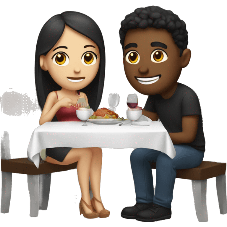 boyfriend and girlfriend dinner date  emoji