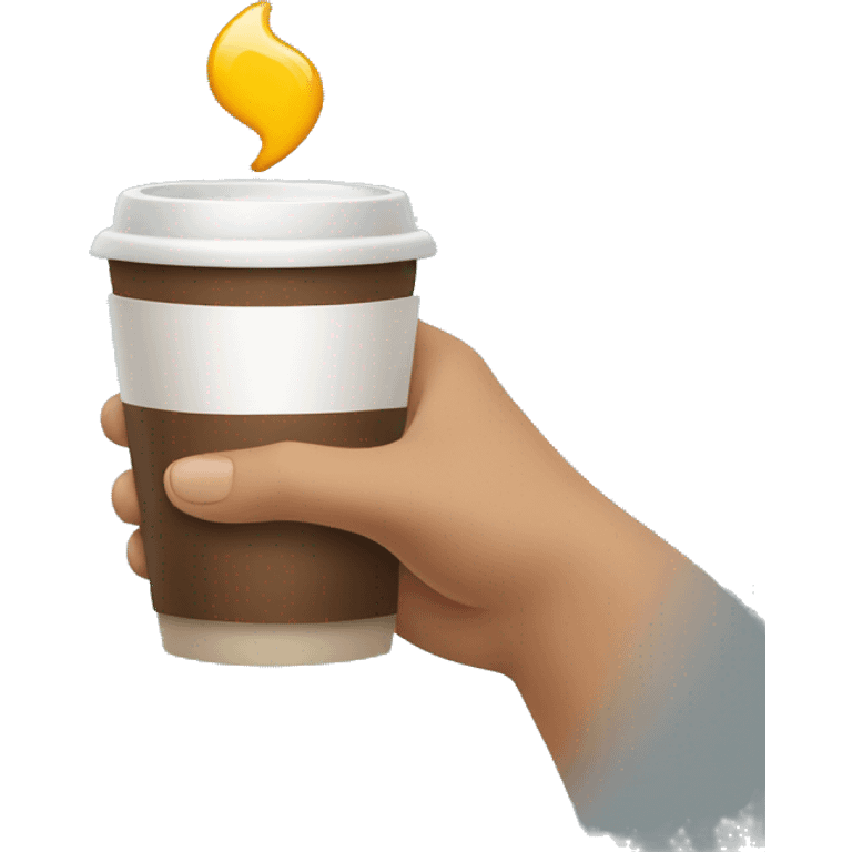 Hand holding a cup of coffee emoji