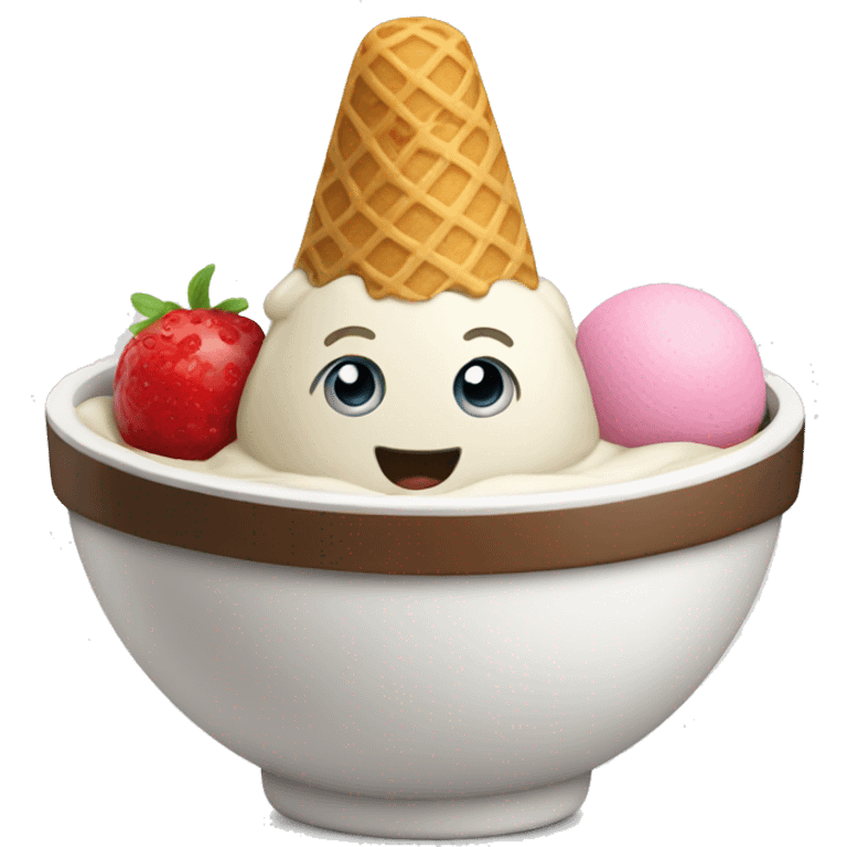 Ice cream in a bowl emoji