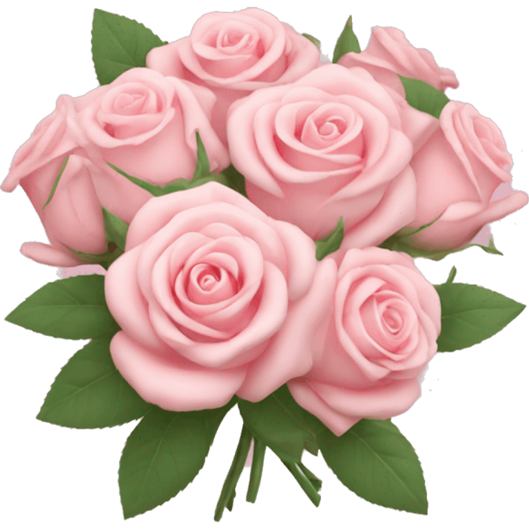 Pastel Pink roses bouquet with bow emoji