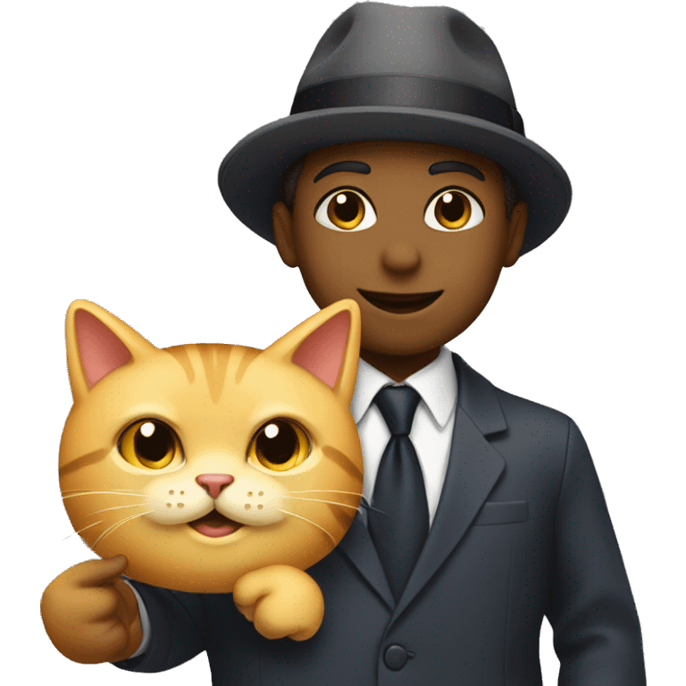 boy in suit with cat wearing hat saying VOTE emoji