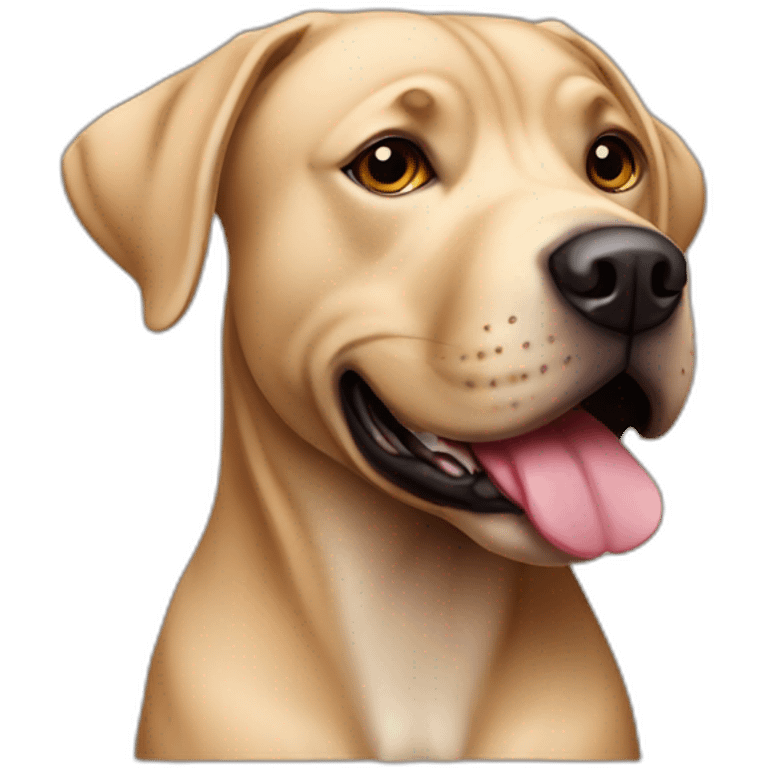 Perro Mezcla de labrador pitbull café oscuro emoji