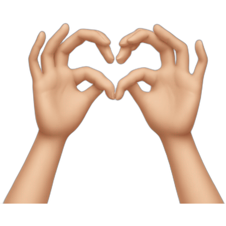 two hands creating a heart emoji