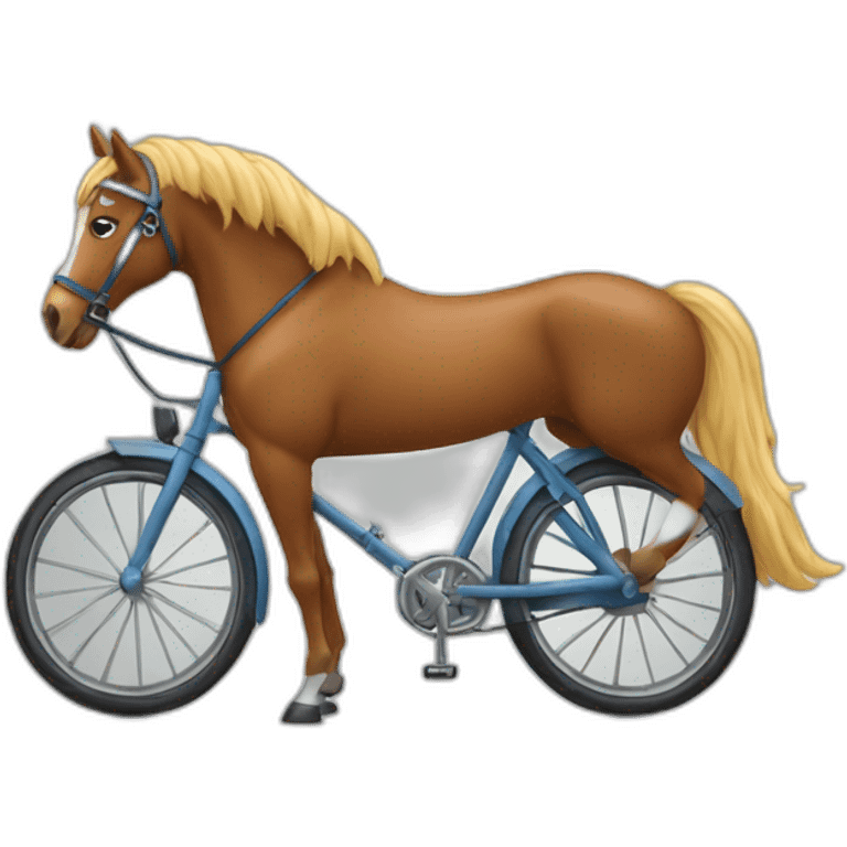 Un cheval sur un vélo  emoji