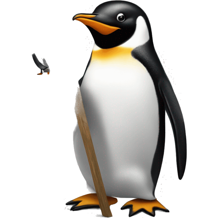 Penguin painting on a canvas emoji