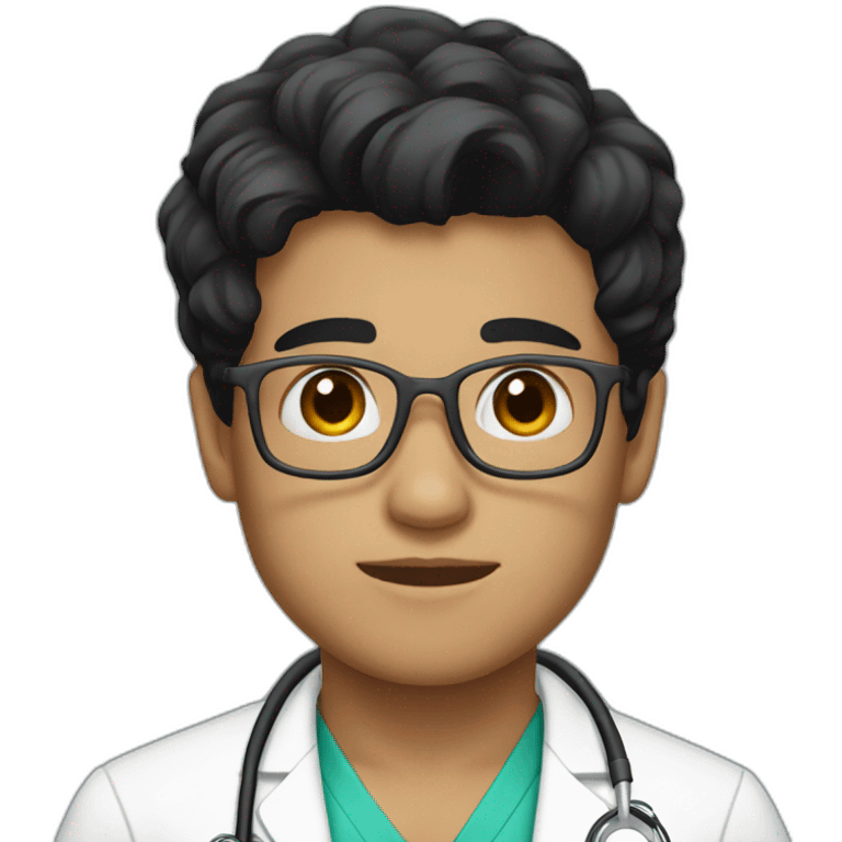 The Young doctor with black hair emoji