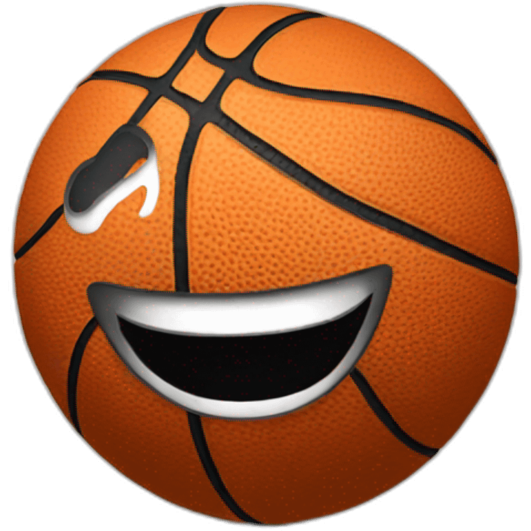 Basketball with smile emoji