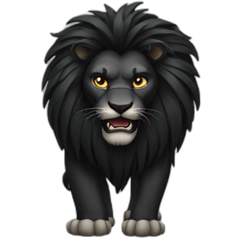 mad black Lion emoji