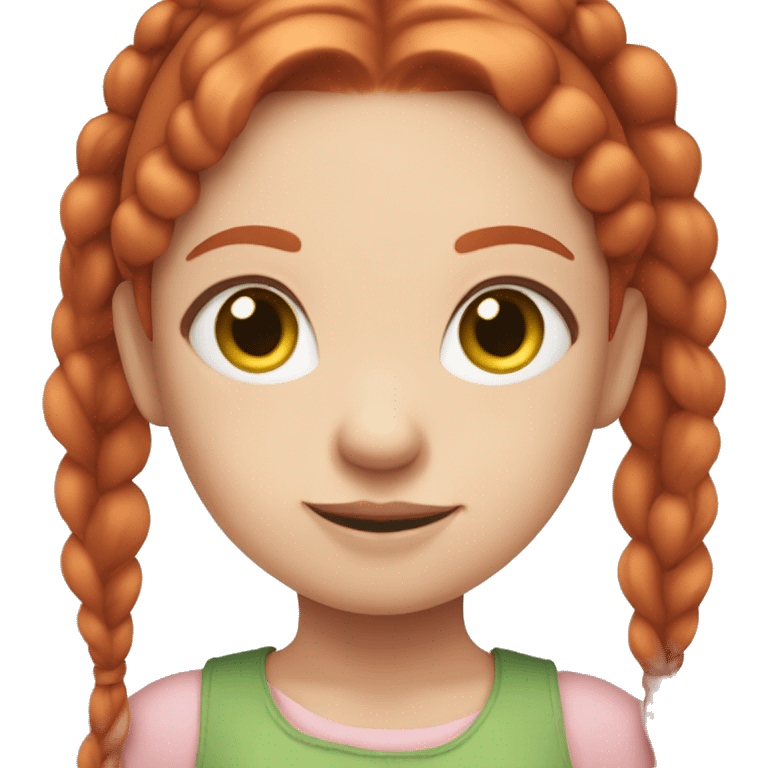 Little girl with straight red hair and pig tails. Green eyes and fair skin emoji