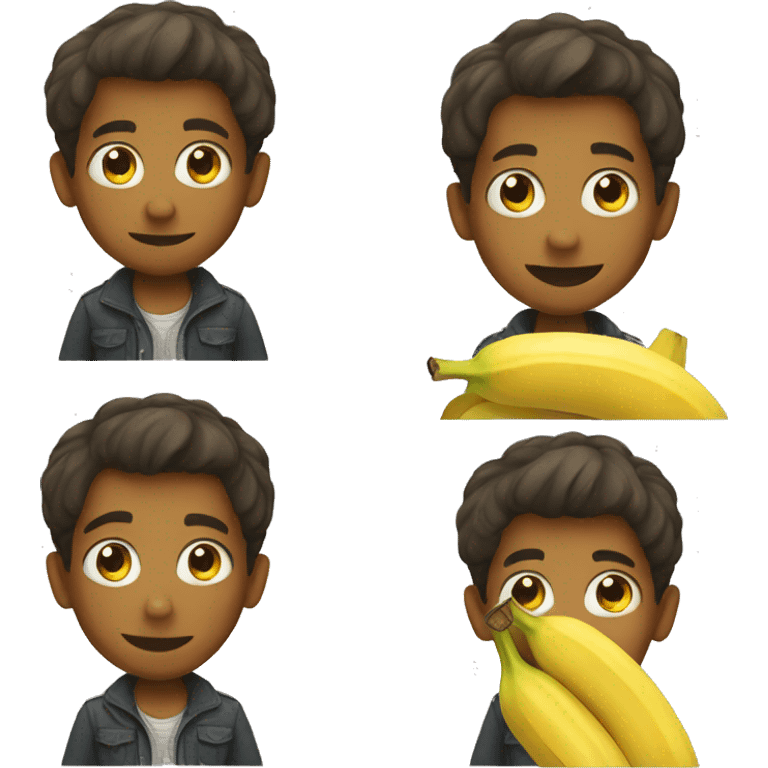 Boy with banana emoji