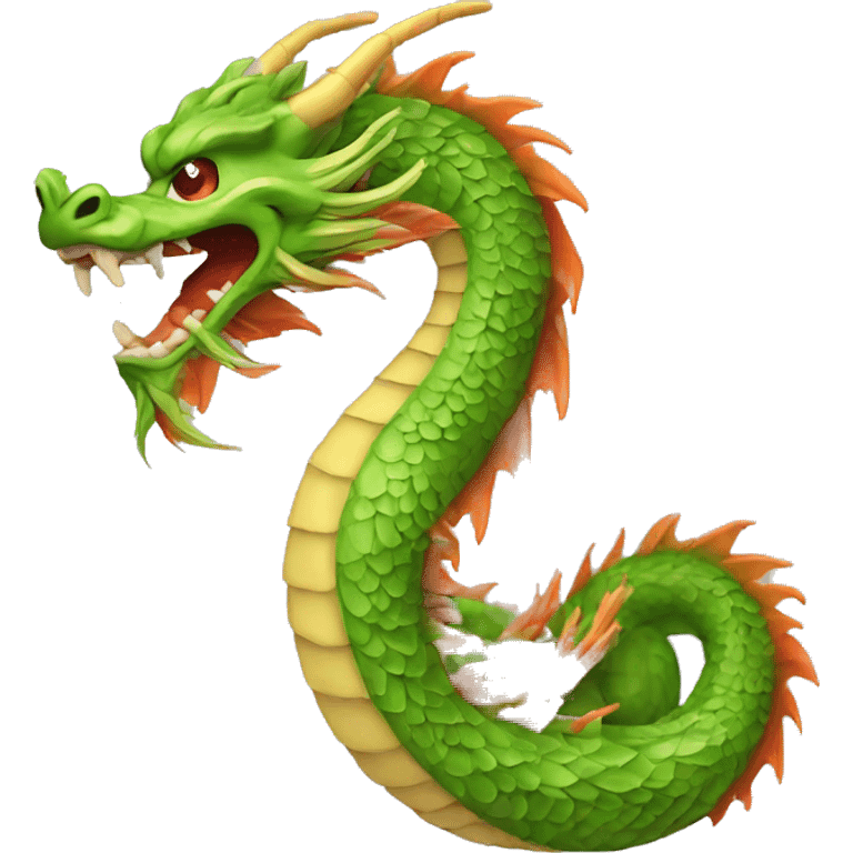 Chinese dragon head and tail seprate  emoji