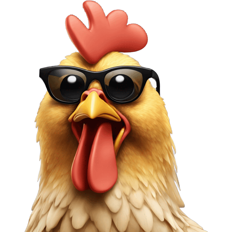 Chicken wearing sunglasses  emoji