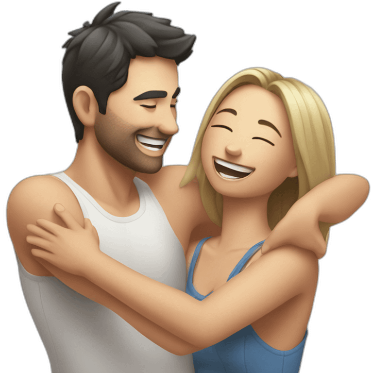 man tickling woman on her armpit emoji