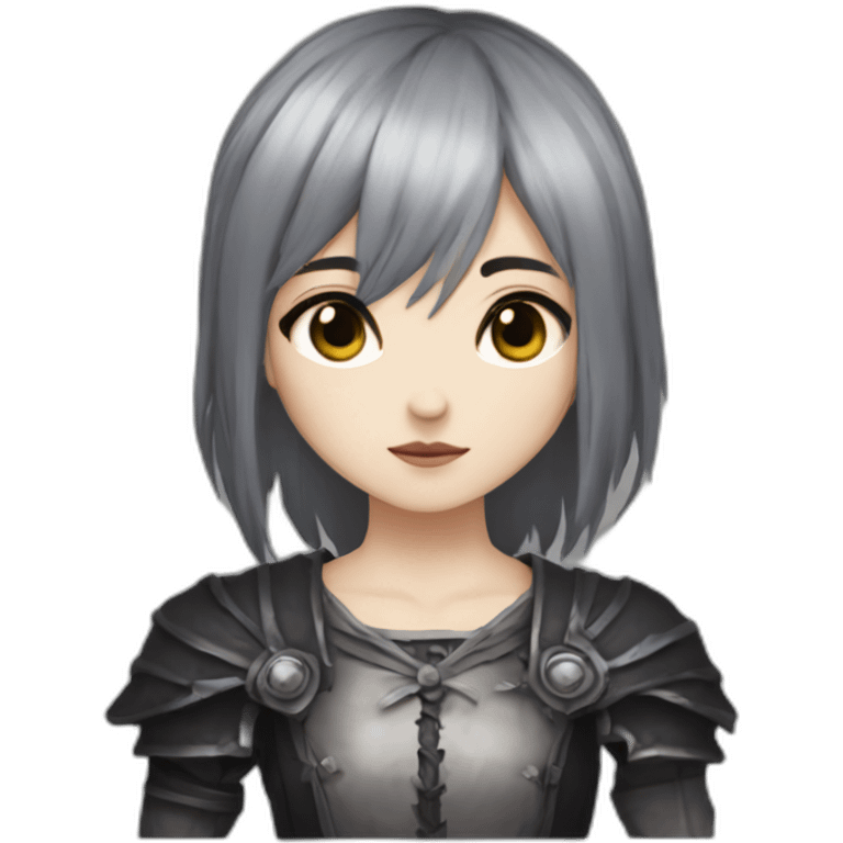 goth,girl,ash color hair,dark-souls,long,adorable,thin face,reddish eyes emoji