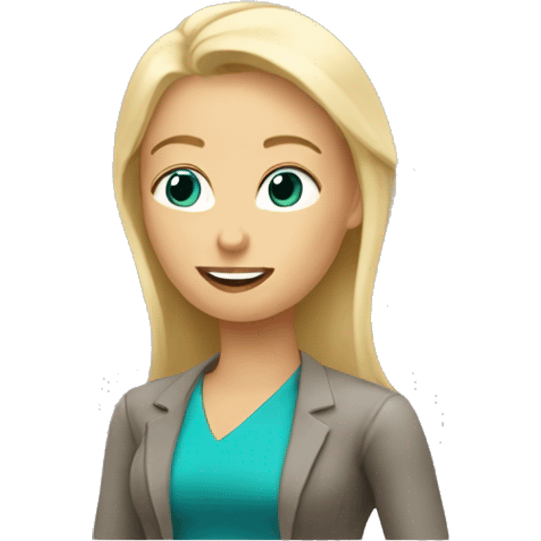 blonde wooman pitching investment emoji