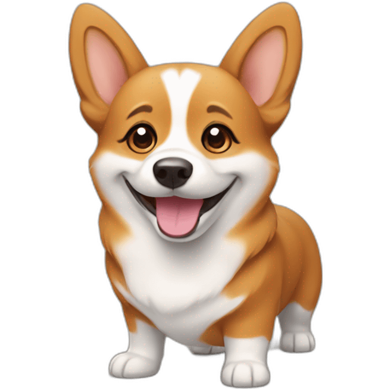 smiling brown corgi emoji