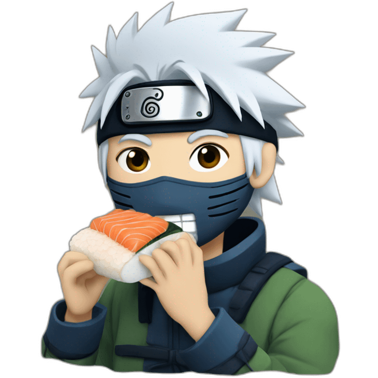 Kakashi eating sushi emoji