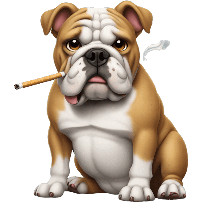 Bulldog smoking a cigarette emoji