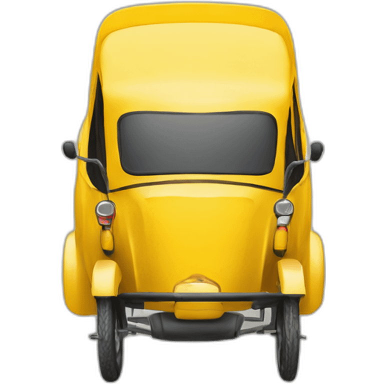 yellow auto rickshaw india from bird eye view emoji