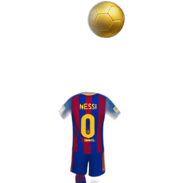 Messi with Ballon d'or emoji