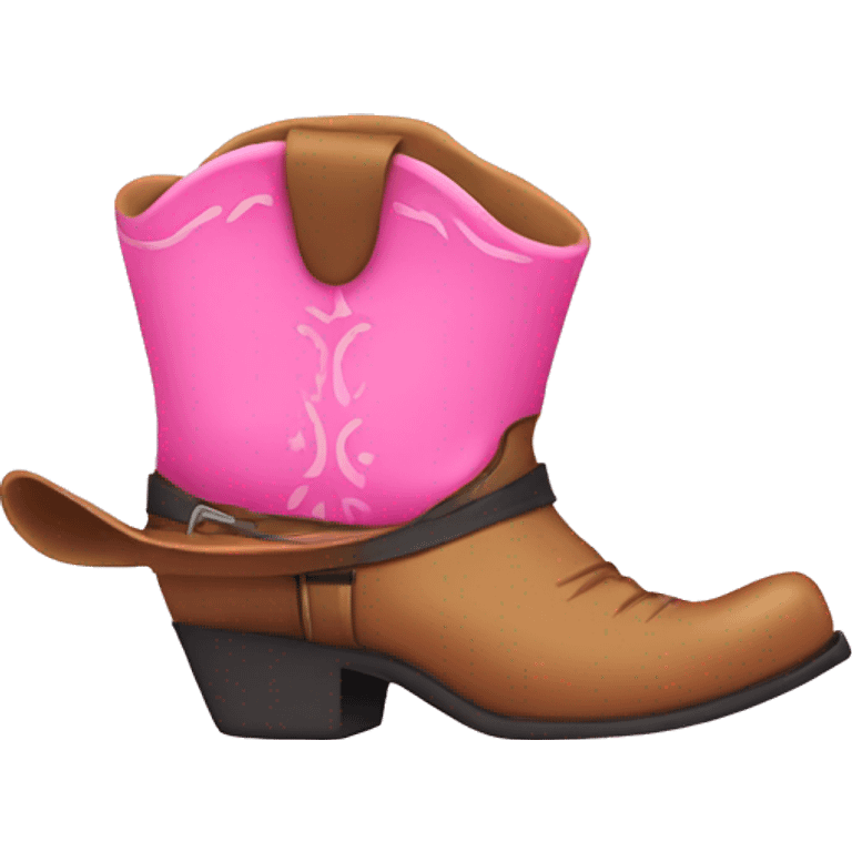 Cowboy boot in pink emoji