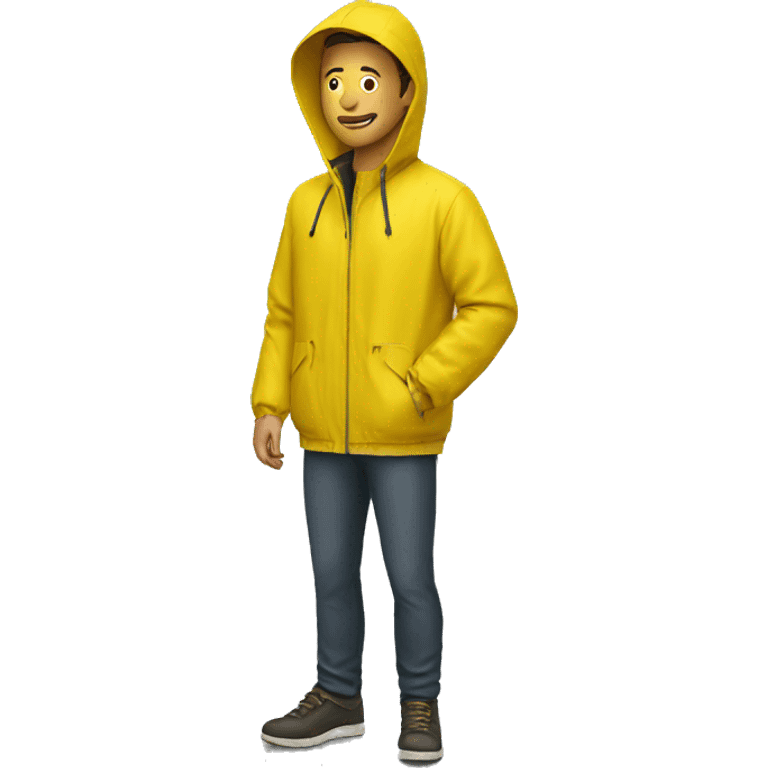 Man in yellow rain jacket emoji