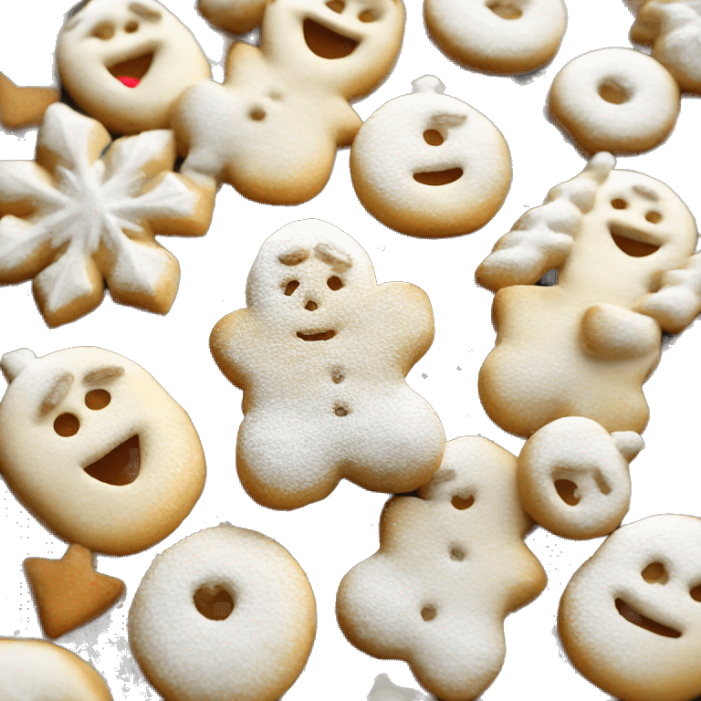 Greek Christmas butter cookies powdered sugar emoji