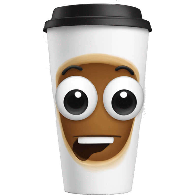 coffee cup with googly eyes emoji