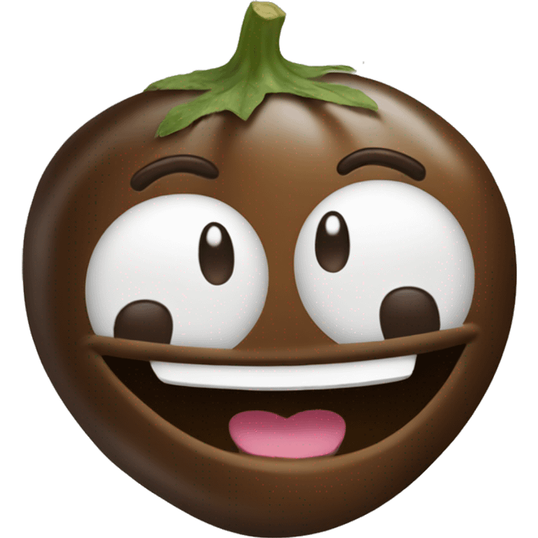 Brown eggplant smile emoji