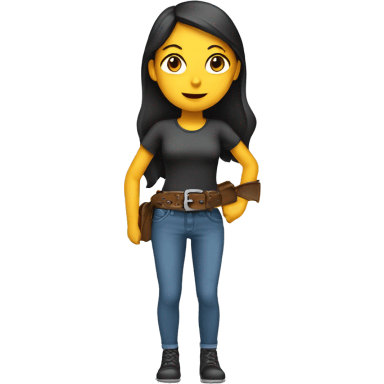 girl holding belt in her hand  emoji