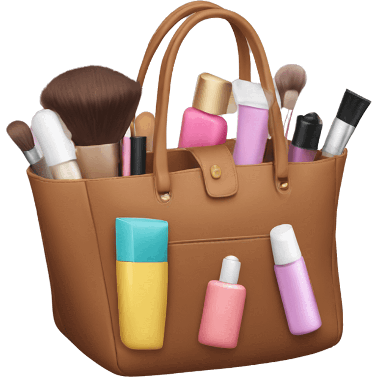 bag with cosmetics sticking out emoji