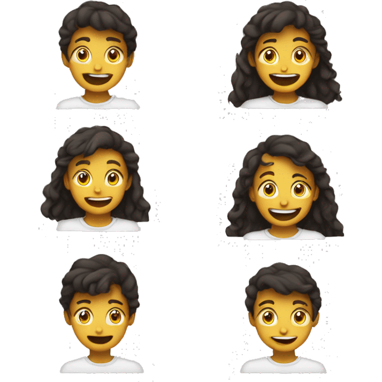 4 teenager faces emojis showing 4 learned emotions. emoji