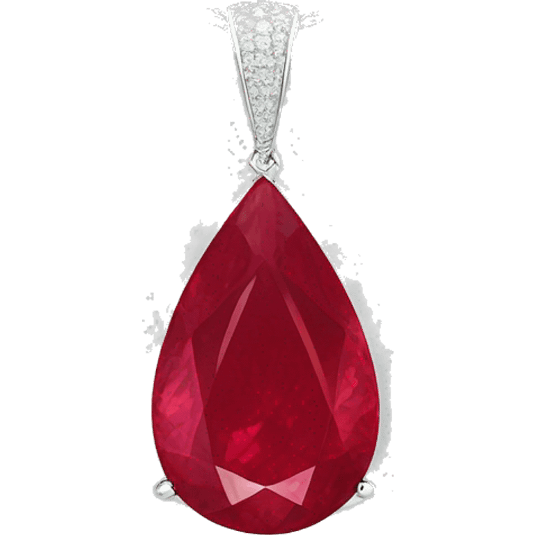 ruby big big big  teardrop pendant  emoji