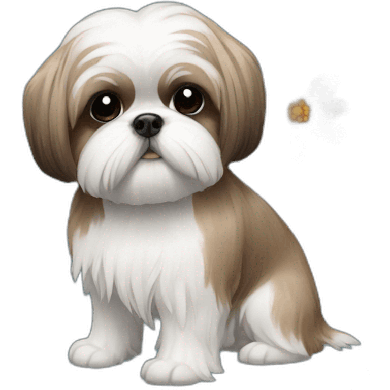 Shihtzu with flowers  emoji