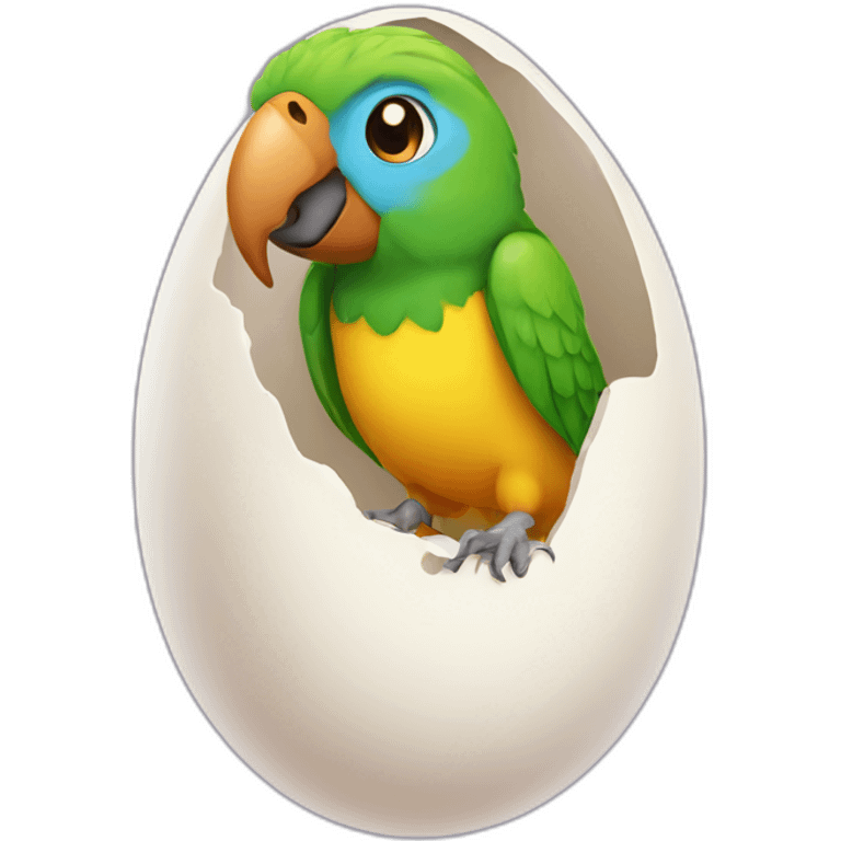 Little parrot in egg emoji