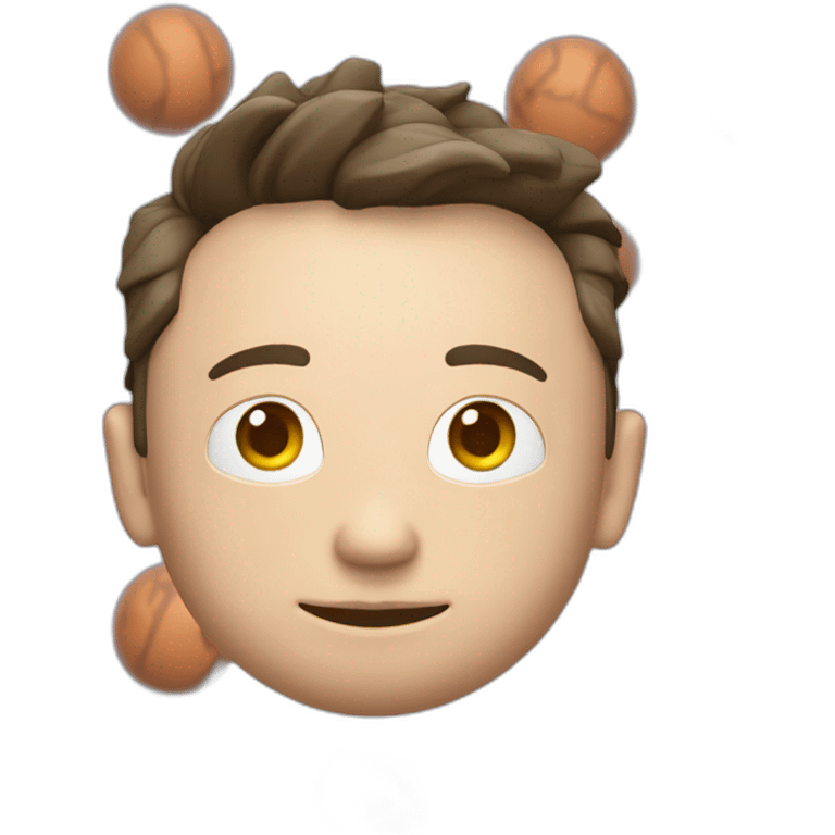 3d sphere with a cartoon Elon Musk skin texture emoji