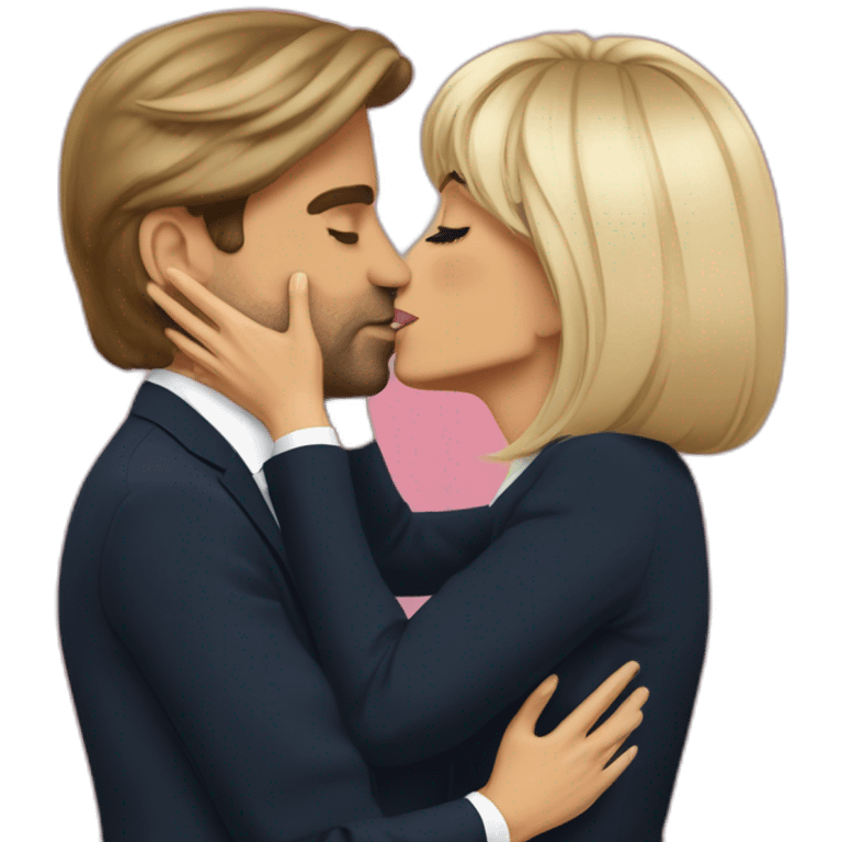 Emanuelle Macron Kiss Brigitte Macron emoji