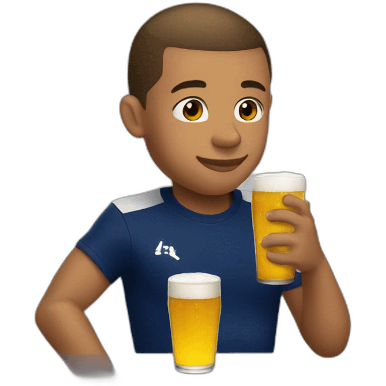 mbappe drink beer emoji