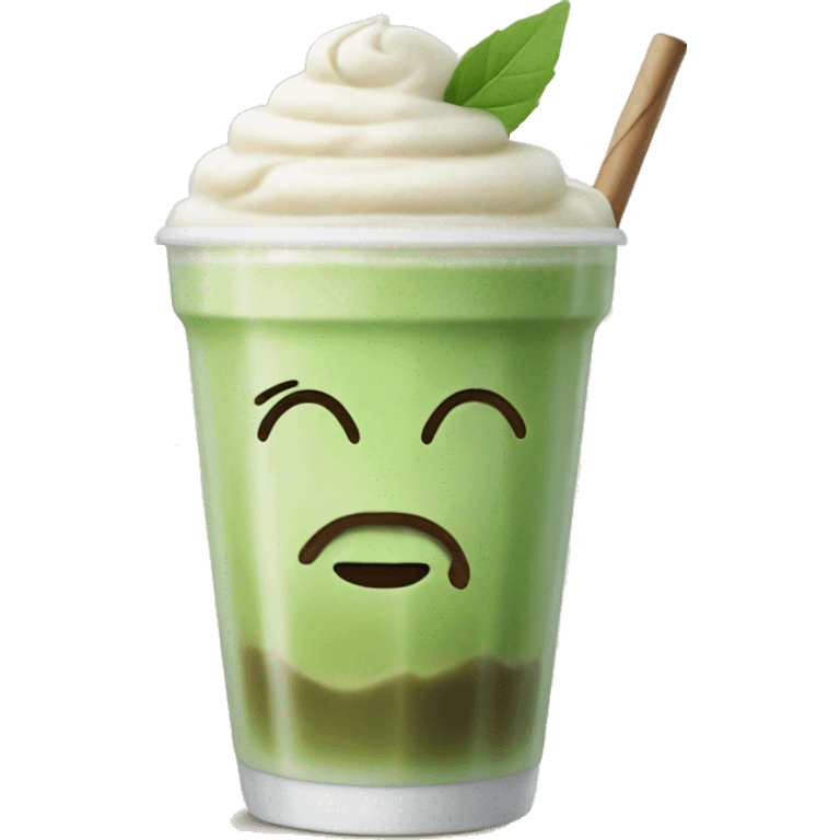 Ice matcha latte emoji