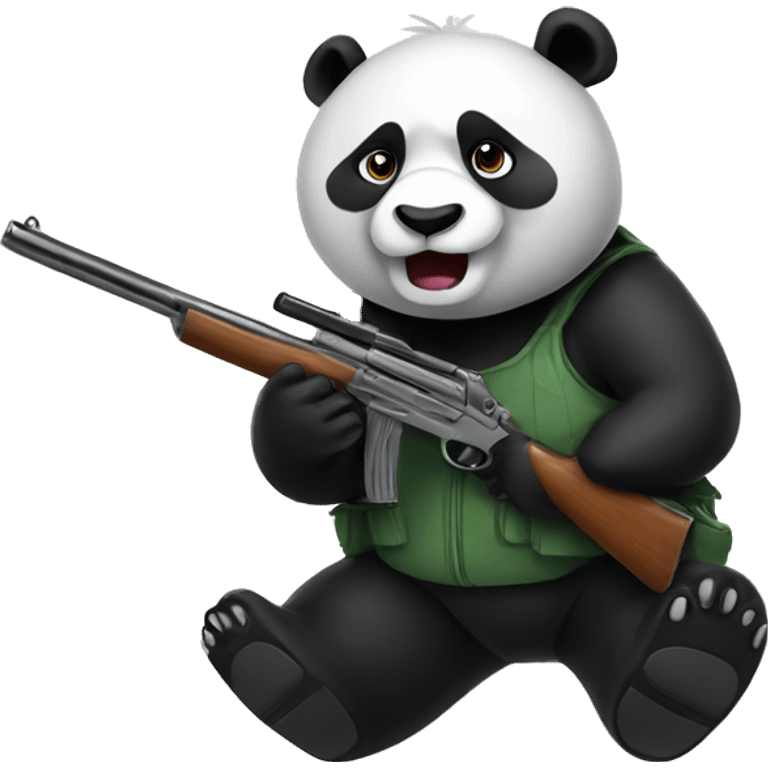 Panda with a shotgun emoji