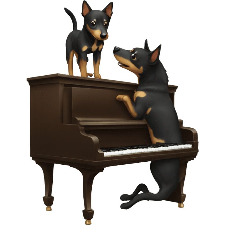 Australian Kelpie playing piano emoji