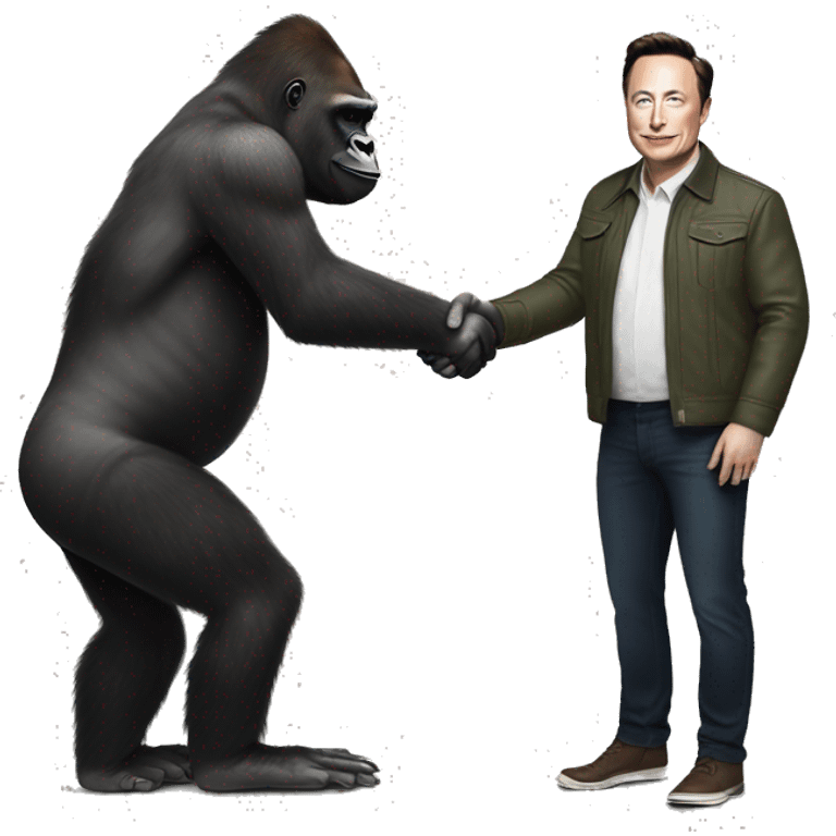 Gorilla handshakes Elon Musk emoji