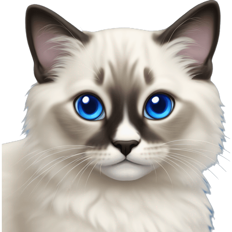 Seal point ragdoll kitten with royal blue eyes emoji