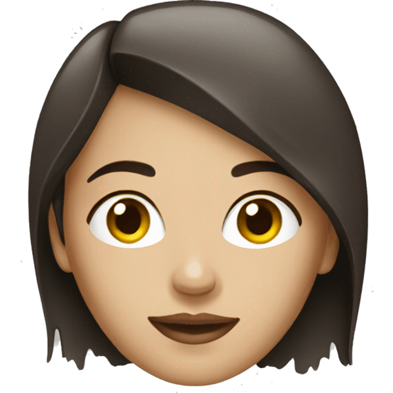 brunette woman with white drip emoji