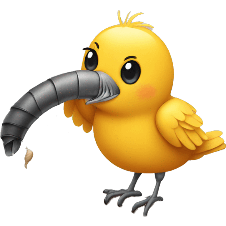 bird holding a worm  emoji