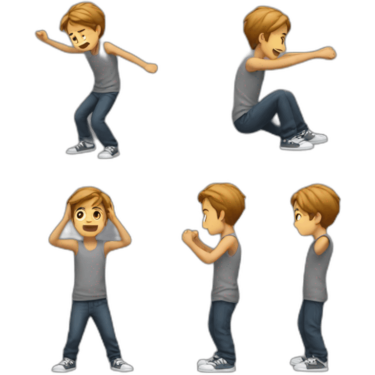 A boy how do a dab emoji