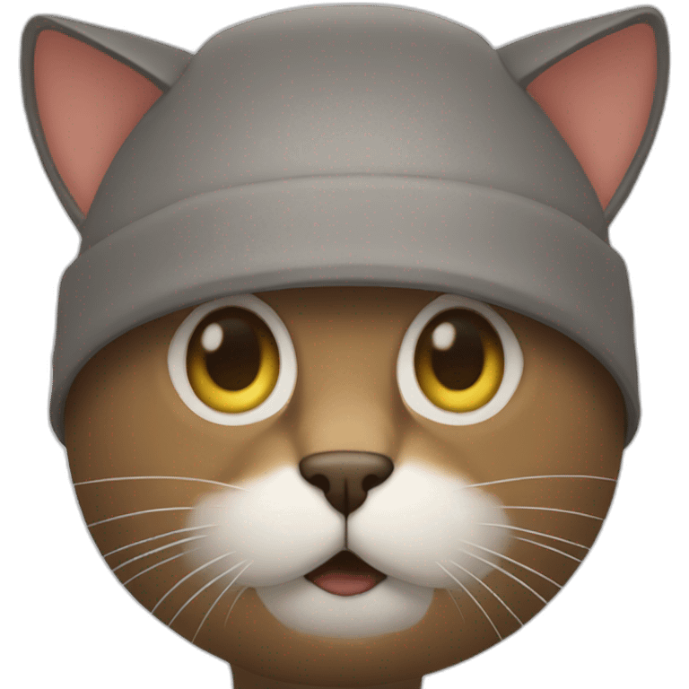 Cat on the head of a man emoji